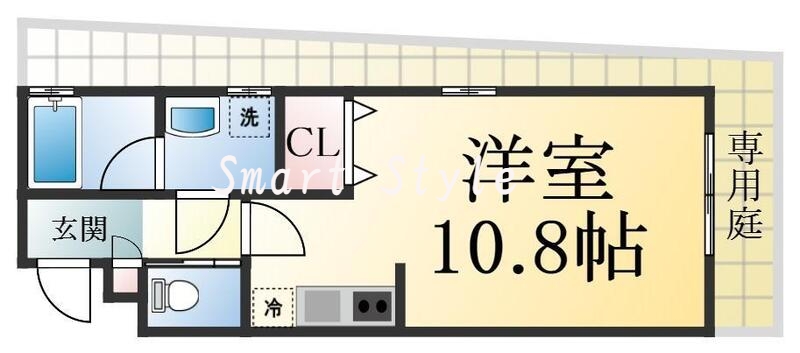 バストイレがセパレート、独立洗面所のある使い易い間取りです。