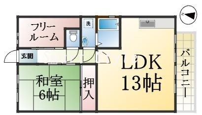 バストイレがセパレート、独立洗面所のある使い易い間取りです。