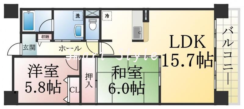 各部屋がゆったりとした、ファミリータイプの間取り。