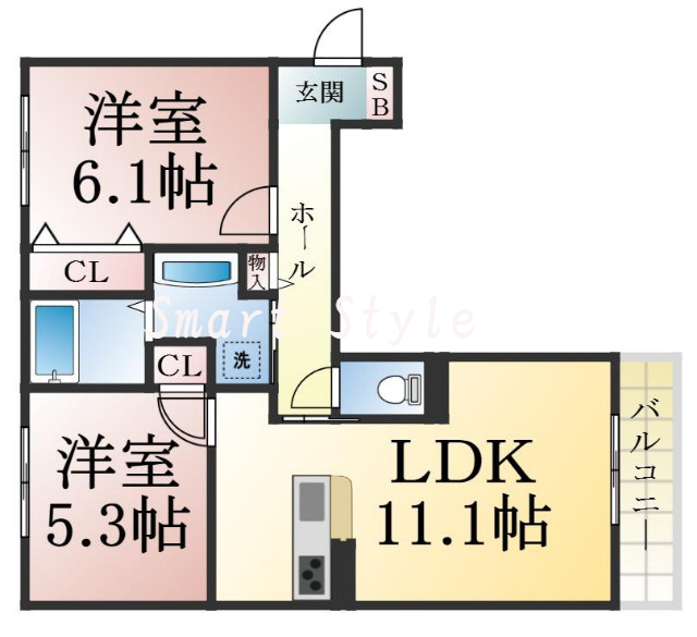 人気の全室フローリング。収納スペースも充実しています。