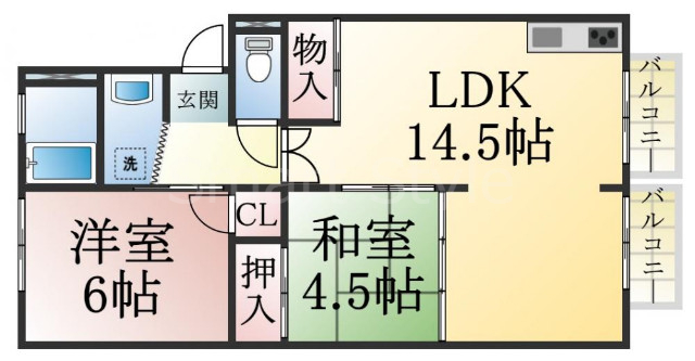 各部屋がゆったりとした、ファミリータイプの間取り。