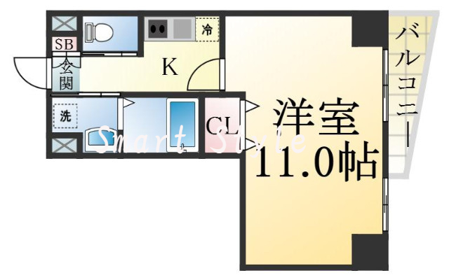 バストイレがセパレート、独立洗面所のある使い易い間取りです。