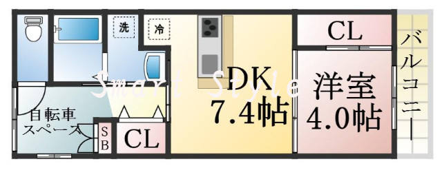 人気の全室フローリング。使いやすいゆったりとした間取り。