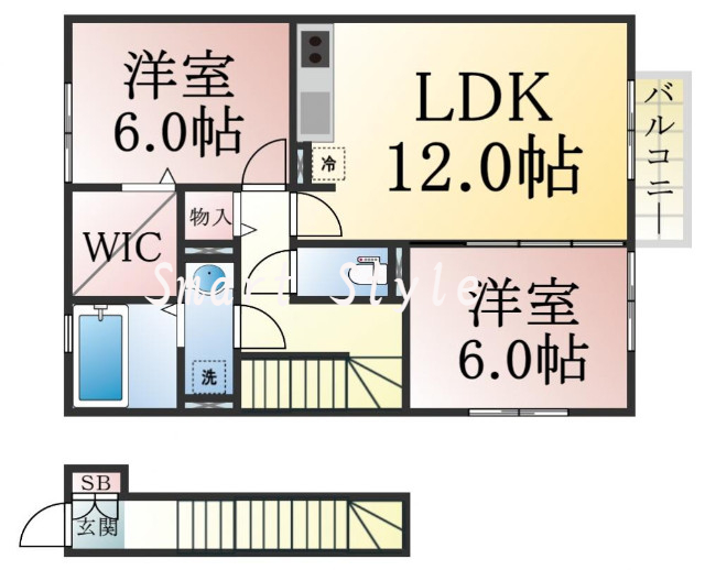 ゆったりとした使いやすい間取りです。