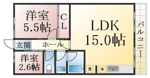 広々リビングが魅力の間取りです。