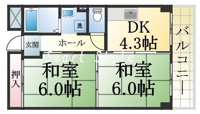 バストイレがセパレート、独立洗面所のある使い易い間取りです。