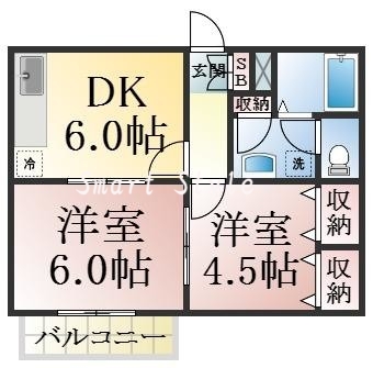 オール洋室で一面収納が魅力