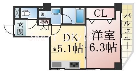 バストイレがセパレート、独立洗面所のある使い易い間取りです。