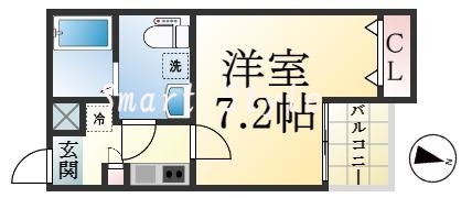 カウンターキッチンでウォークインクローゼットの間取りです。
