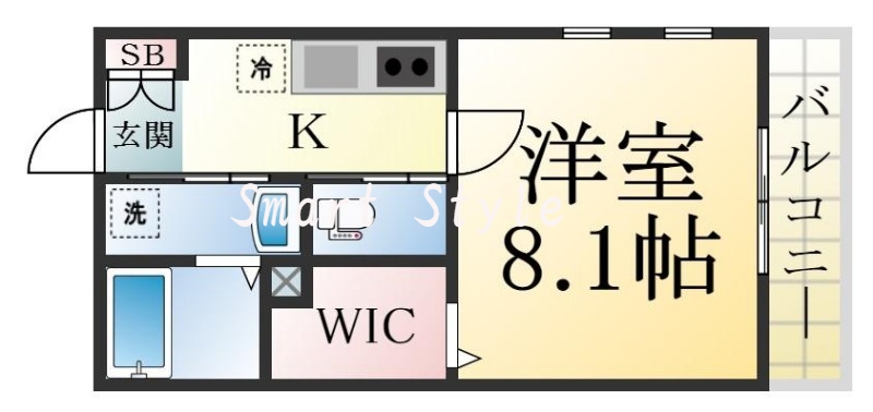 ゆったりくつろげる単身さん向けの間取り。