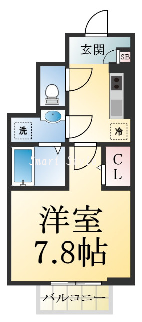 バストイレがセパレート、独立洗面所のある使い易い間取りです。