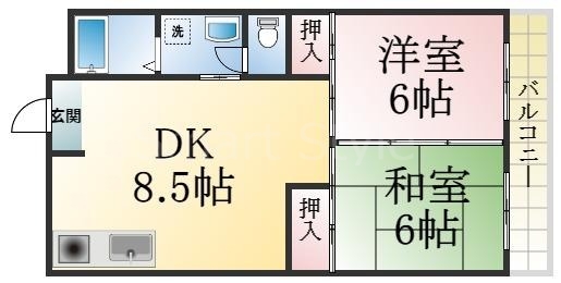 人気の振分タイプの間取りです