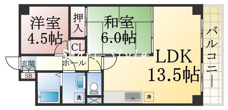 広々リビングが使いやすい間取りです。