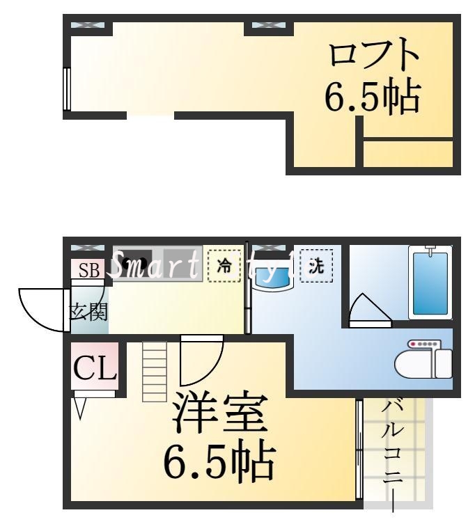 広々ロフトがついているお部屋です。