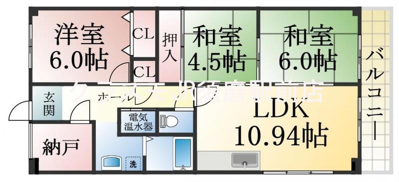 広いリビング、独立キッチンなど、使い勝手の良い間取りです。