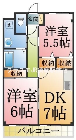 一面収納があるのが魅力の間取り