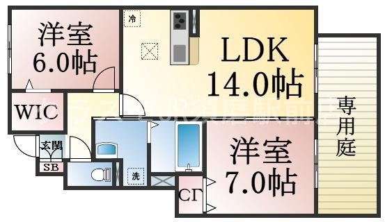 各部屋がゆったりとした、ファミリータイプの間取り。