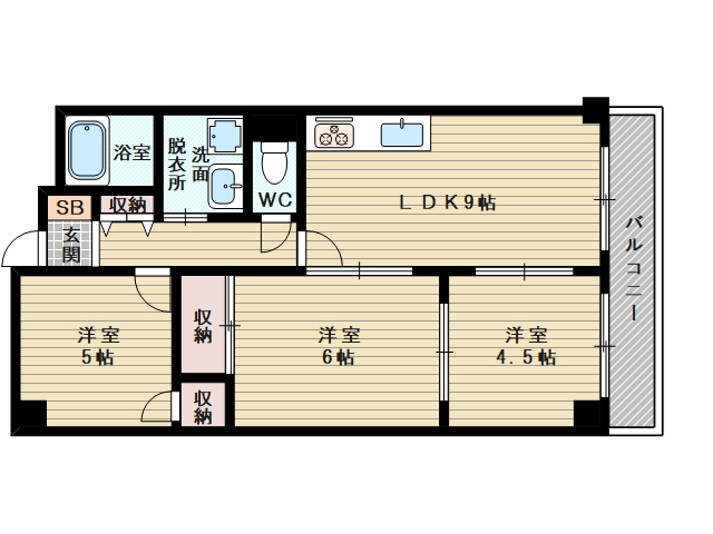 ３ＬＤＫのお部屋です