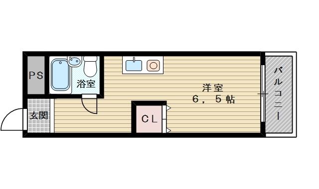 使いやすいレイアウトのワンルーム