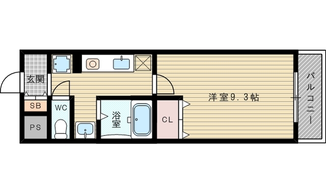 かなり広めの１Ｋです