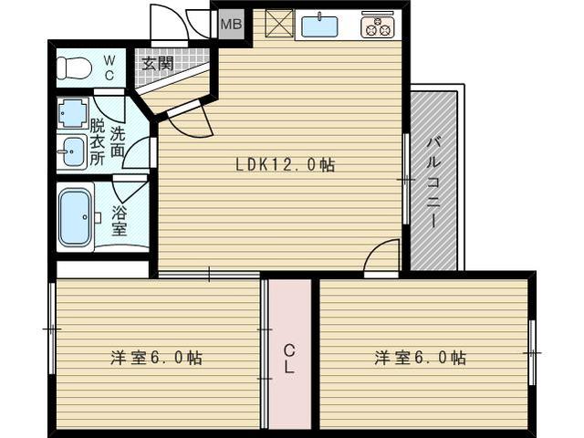 2LDKのお部屋です