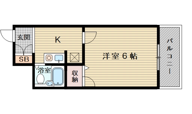 1Kのお部屋です