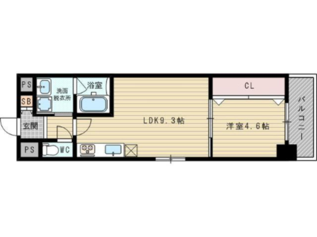反転した間取りとなります