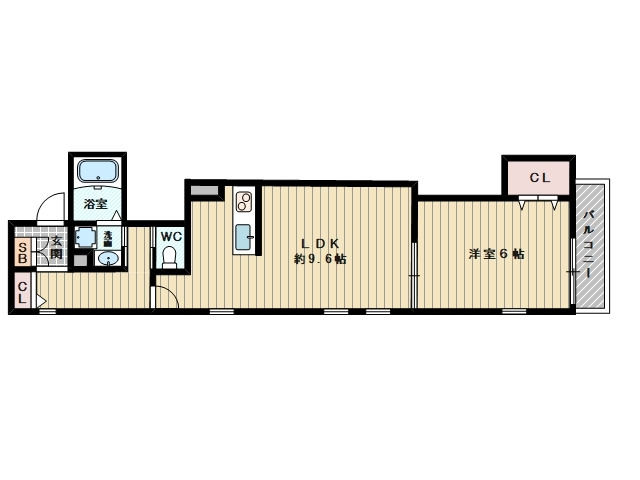 1LD?の間取りです。