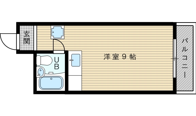 １ルームのお部屋です