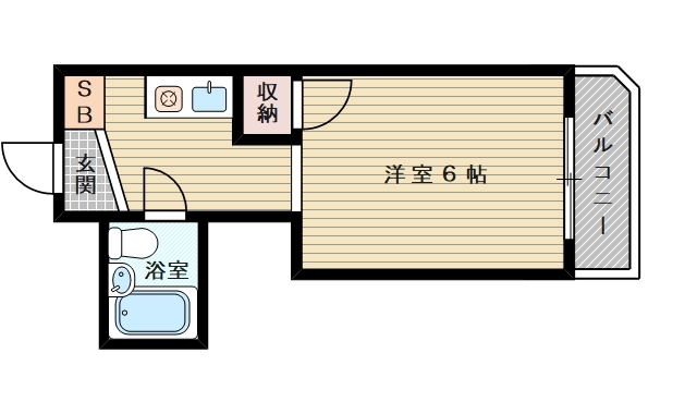 １Kのお部屋です。