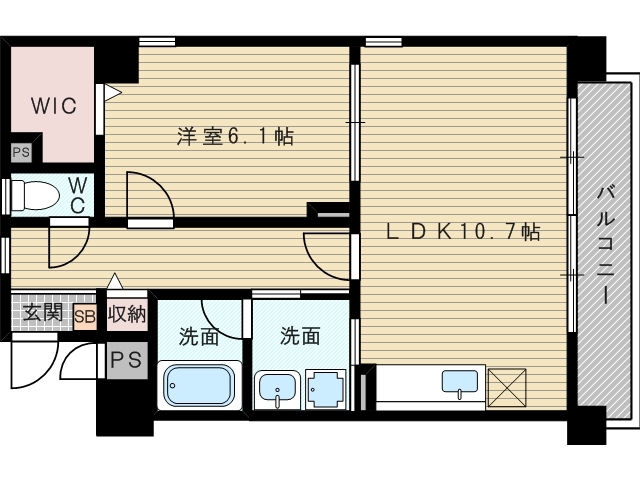 1LDKのお部屋です