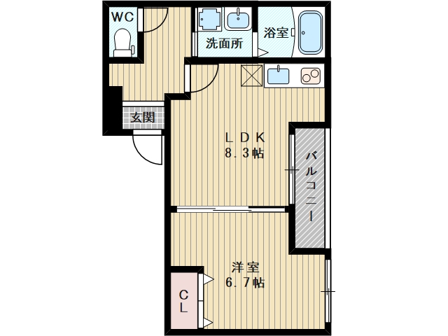1LDKのお部屋です