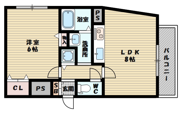 1LDKの間取りです