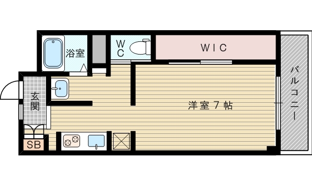リノヴェーションされた1Kのお部屋です