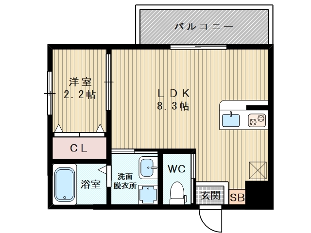 １LDKのお部屋です。