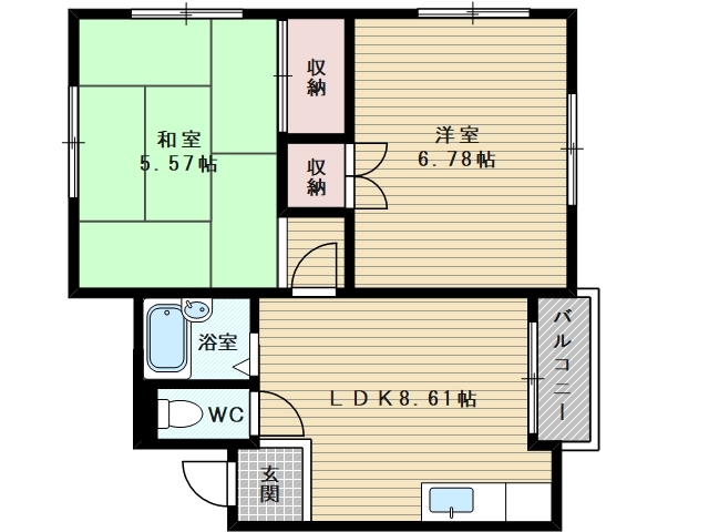 ２ＬＤＫの間取りです。