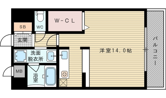 １Kのお部屋です。