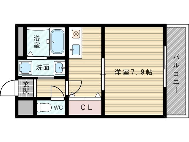 広い洋室と大きな収納が特徴です