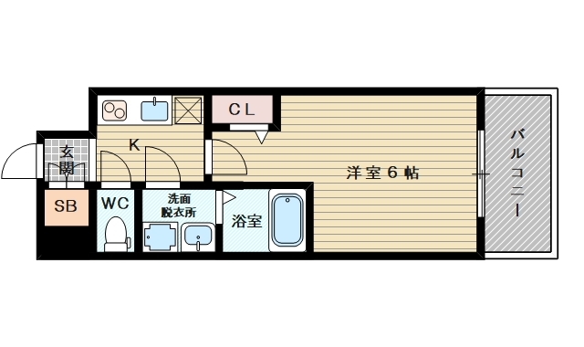 1Kのお部屋です