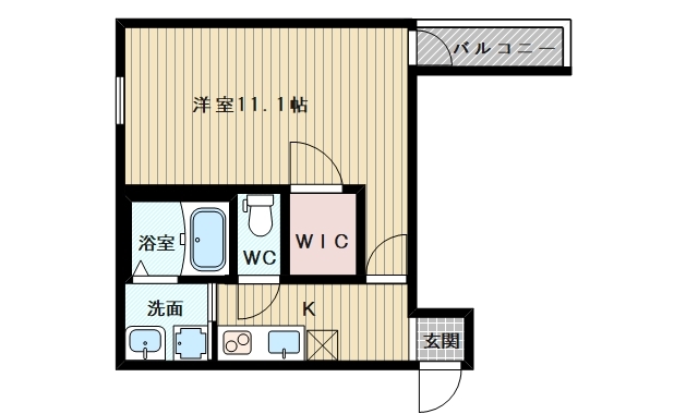 1Kのお部屋です