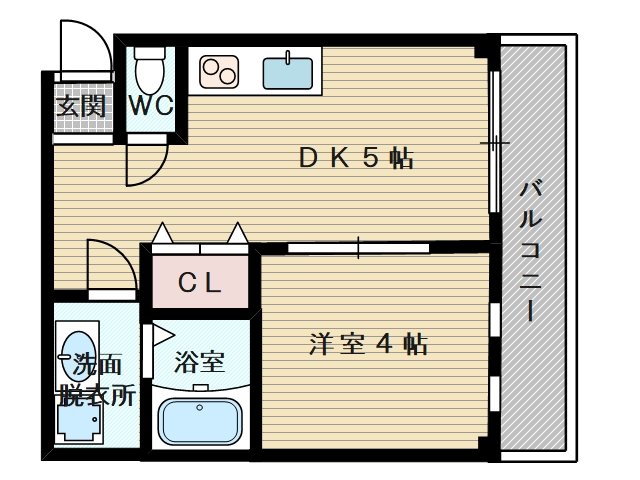 １DKの間取りです