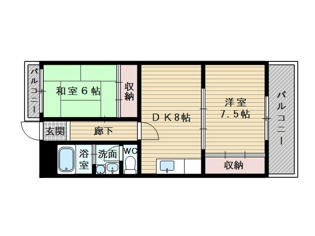 2DKのお部屋です