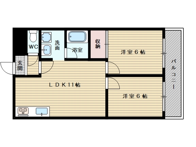 2LDKのお部屋です
