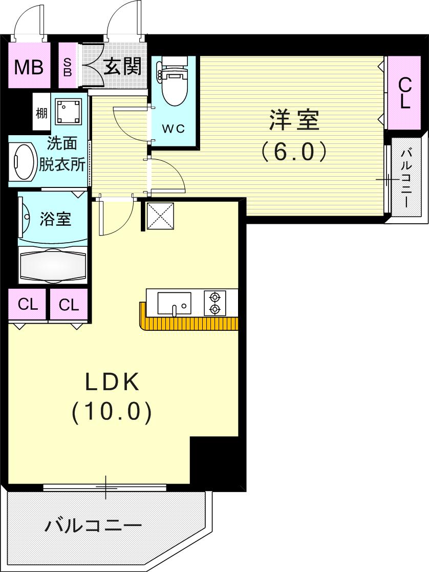 6階の間取り図