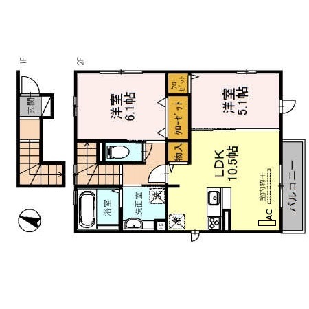 2階の間取り図