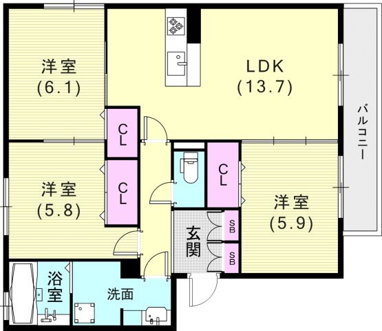 2階の間取り図