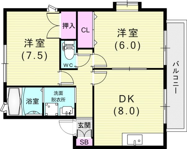 2階の間取り図