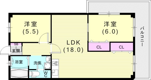 2階の間取り図
