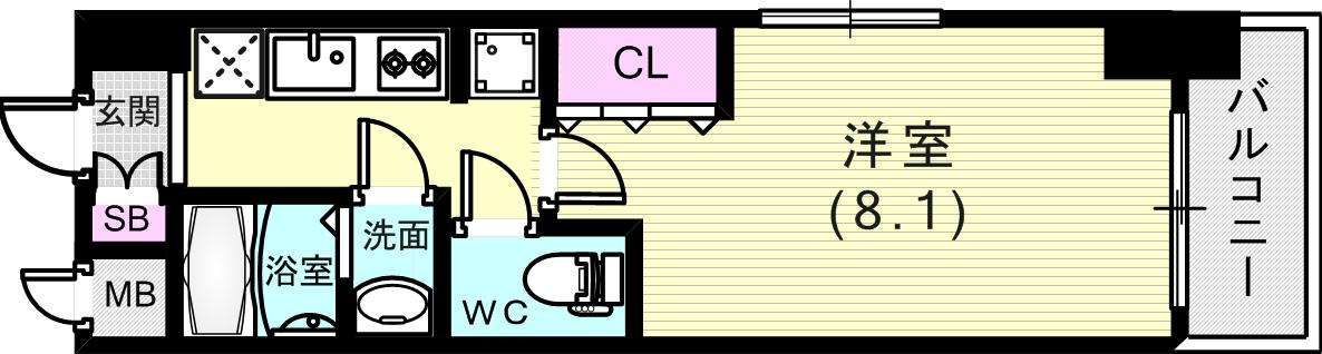 角部屋で広く採光の良い間取り