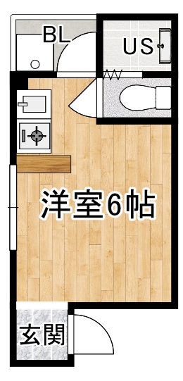 鉄骨造　5階建　1R